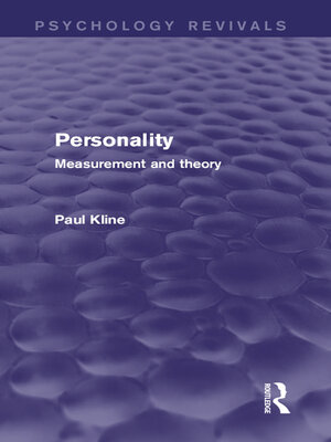 cover image of Personality (Psychology Revivals)